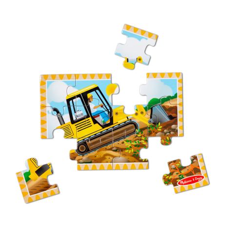 Đồ chơi tranh ghép gỗ Melissa & Doug Construction Vehicles 4-in-1 Wooden Jigsaw Puzzles (48pc) -B000Q78AX6 