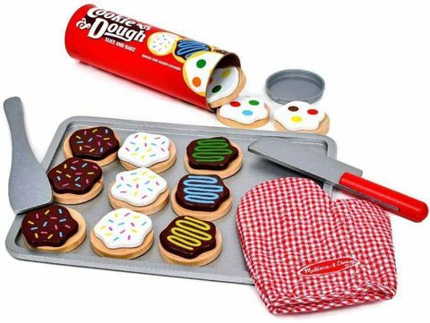  Đồ chơi làm bánh MELISSA & DOUG Slice and Bake Cookie Set - Wooden Play Food- B00146K0I6 