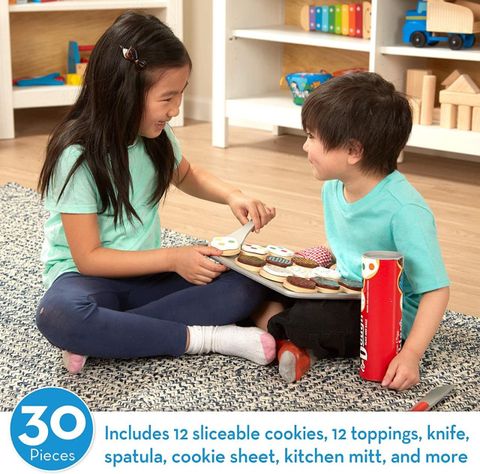  Đồ chơi làm bánh MELISSA & DOUG Slice and Bake Cookie Set - Wooden Play Food- B00146K0I6 