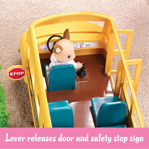  Đồ chơi mô hình xe Calico Critters School Bus, Toy Vehicle for Dolls 