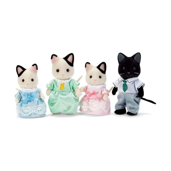 23win08 com búp bê gia đình Calico Critters Tuxedo Cat Family