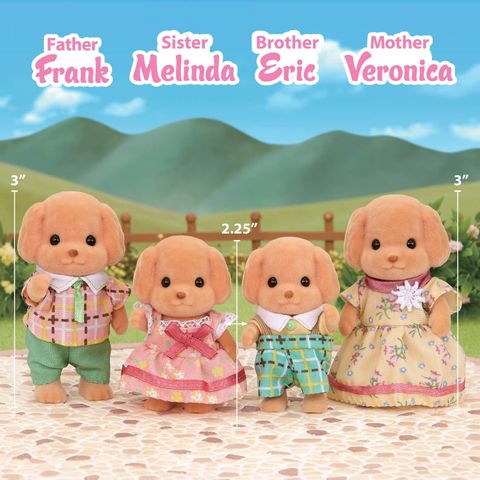  Đồ chơi búp bê gia đình Calico Critters Toy Poodle Family 