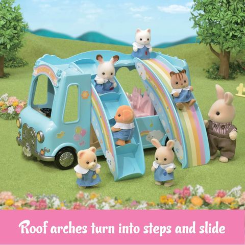  Calico Critters Sunshine Nursery Bus Toy Vehicle for Dolls Sylvanian Families 