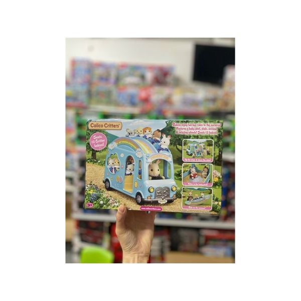 23win08 com xe buýt mẫu giáo Calico Critters Sunshine Nursery Bus Toy Vehicle for Dolls