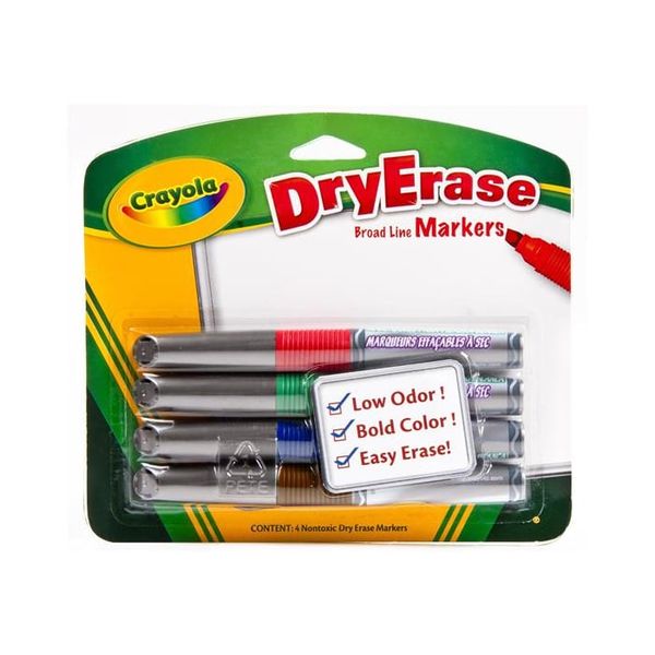 Bút lông viết bảng nét mảnh 4 màu Crayola Fine Line Dry-Erase