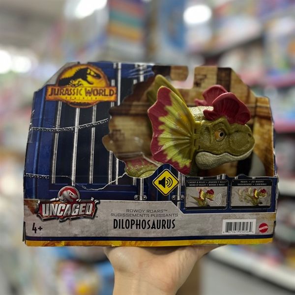 Jurassic World Dominion Uncaged Rowdy Roars Dilophosaurus Dinosaur Figure
