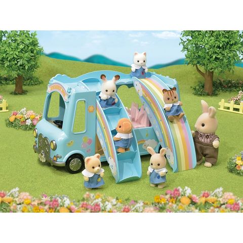  Đồ chơi Xe Bus Sylvanian Family Kindergarten Bus Calico Critters Toy S-62 