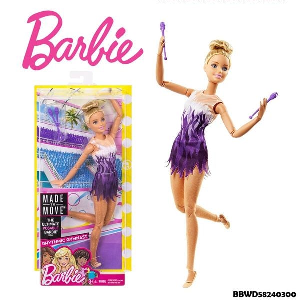  Barbie Made to Move Rythmic Gymnast Doll 
