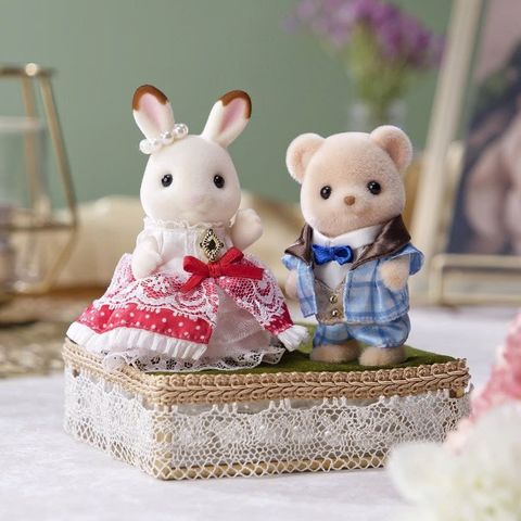  Bộ hai bé thỏ và gấu C-76 Sylvanian Families Epoch ST Mark Certified 