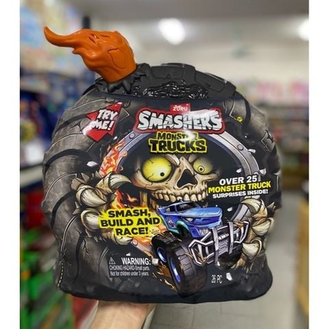  Smashers Monster Truck Surprise by ZURU Orange- 25 Surprises 