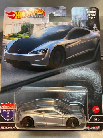  HCK02 Hot Wheels Car Culture American Scene Tesla Roadster 