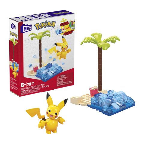  Đồ chơi lắp ghép HDL76 MEGA Pikachu Beach Splash Building Set 79 pcs 