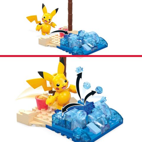  Đồ chơi lắp ghép HDL76 MEGA Pikachu Beach Splash Building Set 79 pcs 
