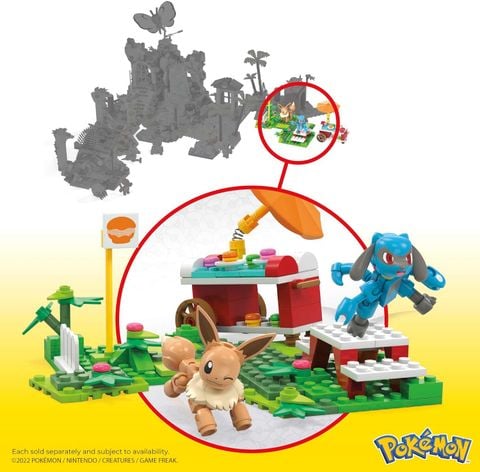  Đồ chơi lắp ghép HDL80 MEGA Pokémon Poké Puff Picnic Action Building Set With 163pcs 