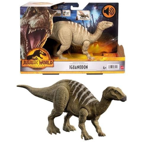  Đồ chơi mô hình khủng long có âm thanh Jurassic World Dominion Roar Strikers Iguanodon Dinosaur - HDX41 