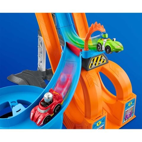  HSG46 - Fisher-Price Little People Toddler Playset, Hot Wheels Racing Loops Tower 