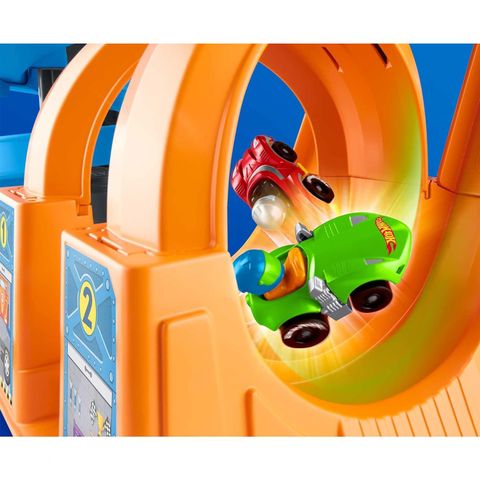  HSG46 - Fisher-Price Little People Toddler Playset, Hot Wheels Racing Loops Tower 