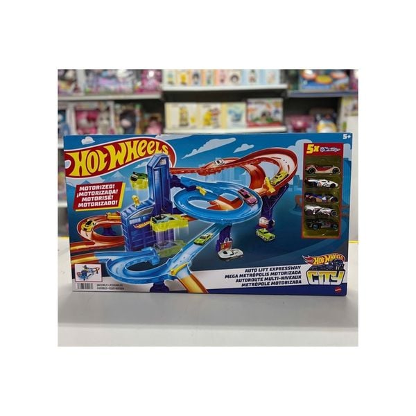 Bộ đồ chơi HGH42 Hot Wheels Auto Lift Expressway Track