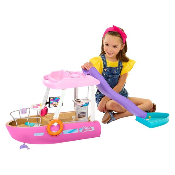 Bộ đồ chơi thuyền búp bê Barbie Pink Dream Boat Playset HJV37