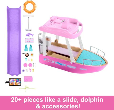  Bộ đồ chơi thuyền búp bê Barbie Pink Dream Boat Playset HJV37 