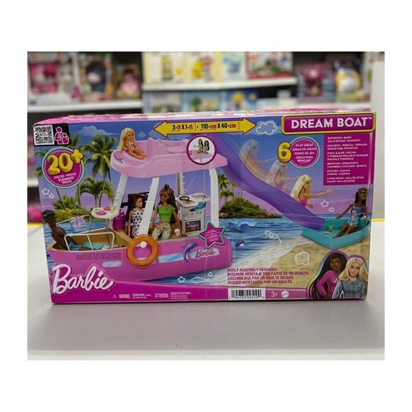 Bộ đồ chơi thuyền búp bê Barbie Pink Dream Boat Playset HJV37