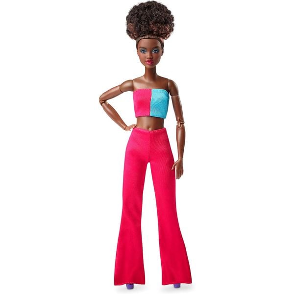 Đồ chơi búp bê Barbie Looks Doll, Natural Black Hair, Color Block Crop Top