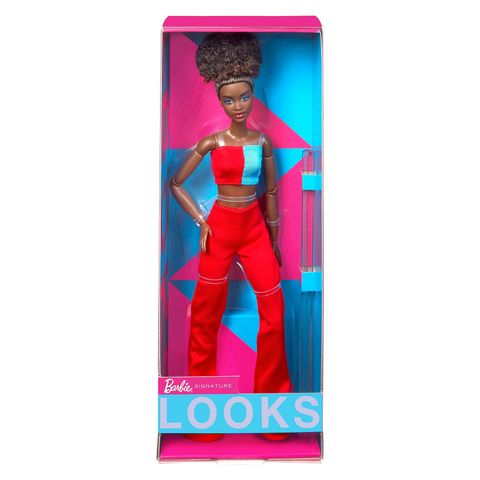  Đồ chơi búp bê Barbie Looks Doll, Natural Black Hair, Color Block Crop Top 