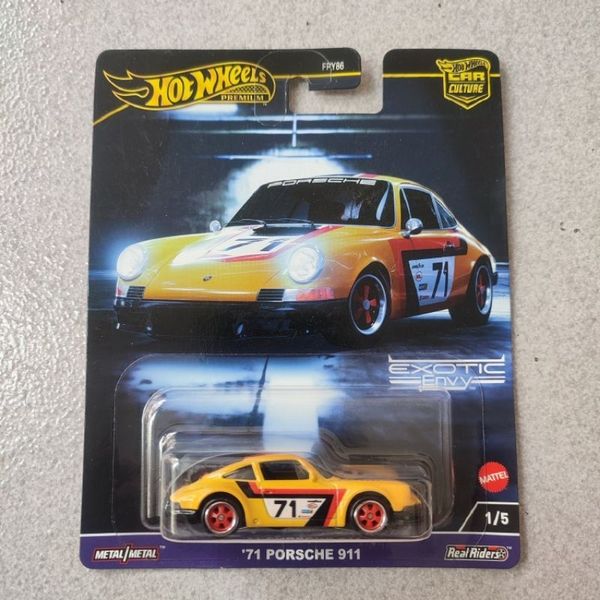 HKC80 Hot Wheels Premium Car Culture Exotic Envy '71 Porche 911 dành cho trẻ em 3+ và ngưới sưu tầm