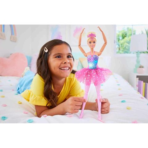  Đồ chơi búp bê Barbie Dreamtopia Twinkle Lights Blonde Ballerina Doll 