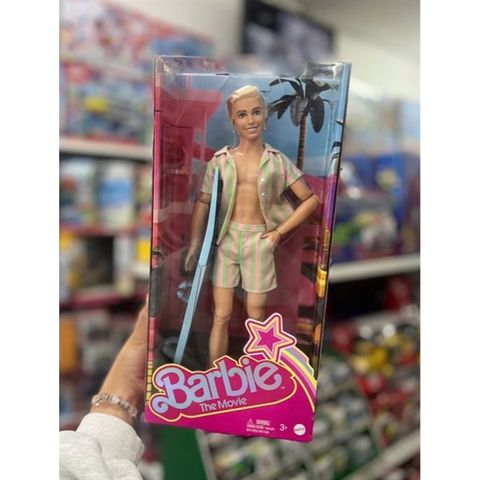  Búp bê HPJ97-Barbie The Movie Ken Doll Wearing Pastel Striped Beach Matching Set 
