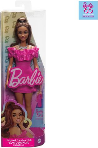  Búp bê Barbie 65 Fashionistas Pink Ruffle Dress Cute Doll House Pink HRH15 