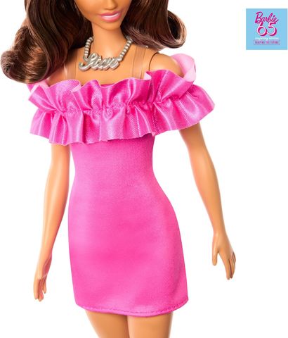  Búp bê Barbie 65 Fashionistas Pink Ruffle Dress Cute Doll House Pink HRH15 