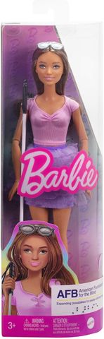 Barbie HRH17 #228 Blind Barbie Doll Wearing Pastel Outfit with Cane and Sunglasses 