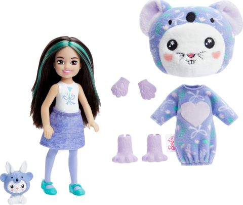  Búp bê HRK31 Barbie Chelsea Cutie Reveal Costume Bunny in Koala 