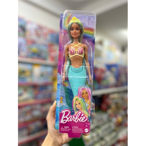  Búp bê HRR03 Barbie Mermaid Colourful Hair and Blue Tail Doll 
