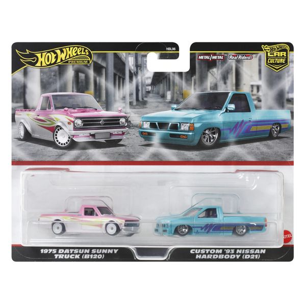 HRR78 Hot Wheels Premium 2 Pack 1975 Datsun Sunny Truck (B120) / Custom '93 Nissan Hard Body (D21)