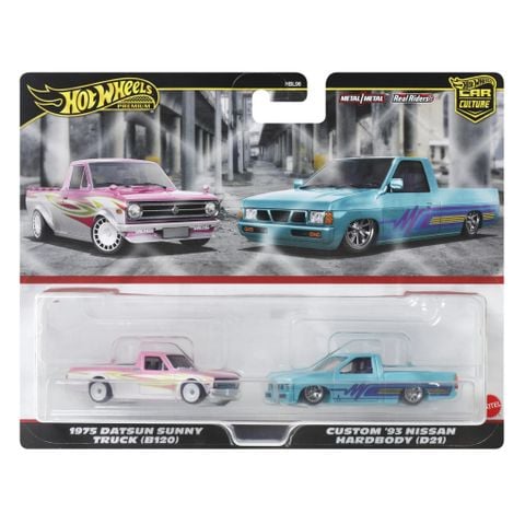  HRR78 Hot Wheels Premium 2 Pack 1975 Datsun Sunny Truck (B120) / Custom '93 Nissan Hard Body (D21) 
