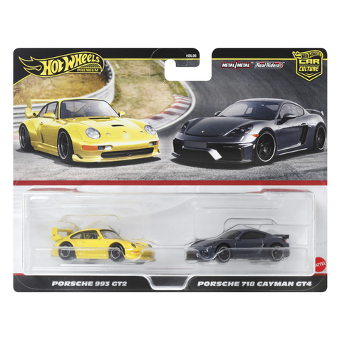  HRR82 Hot Wheels Premium 2 Pack Porsche 993 GT2/Porsche 718 Cayman GT4 