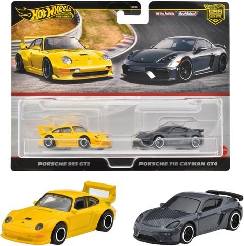 HRR82 Hot Wheels Premium 2 Pack Porsche 993 GT2/Porsche 718 Cayman GT4 