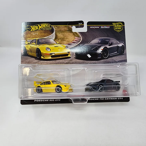  HRR82 Hot Wheels Premium 2 Pack Porsche 993 GT2/Porsche 718 Cayman GT4 
