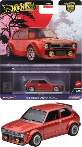  Xe mô hình HRV85 Hot Wheels Car Culture Japan Historics 4'73 Honda Civic Custom 