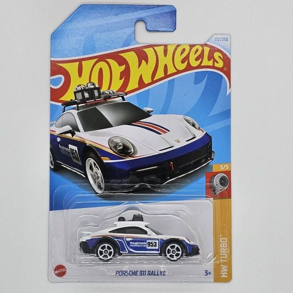 Mô hình xe ô tô HRY70 Hot Wheels Porsche 911 Rallye - White/Blue