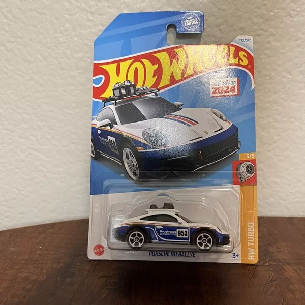 Mô hình xe ô tô HRY70 Hot Wheels Porsche 911 Rallye - White/Blue