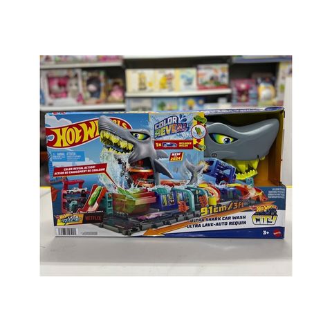  HTN82 Hot Wheels Ultra Shark Car Wash Playset 