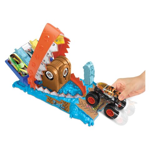  Bộ đồ chơi HTP17 - Hot Wheels Monster Trucks Tiger Shark Hw Monster Trucks Race Challenge 