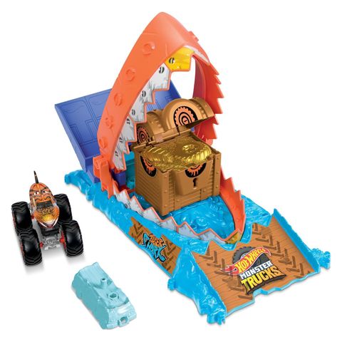  Bộ đồ chơi HTP17 - Hot Wheels Monster Trucks Tiger Shark Hw Monster Trucks Race Challenge 