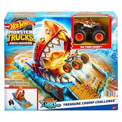  Bộ đồ chơi HTP17 - Hot Wheels Monster Trucks Tiger Shark Hw Monster Trucks Race Challenge 