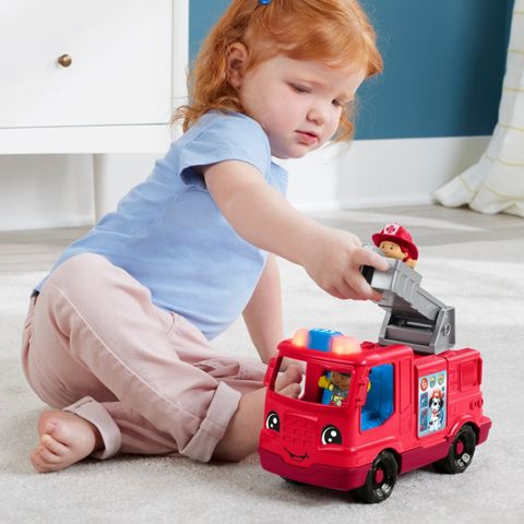  Xe cứu hỏa Fisher-Price Little People Fire Truck Musical Toddler Toy with Lights Sounds & 2 Figures 