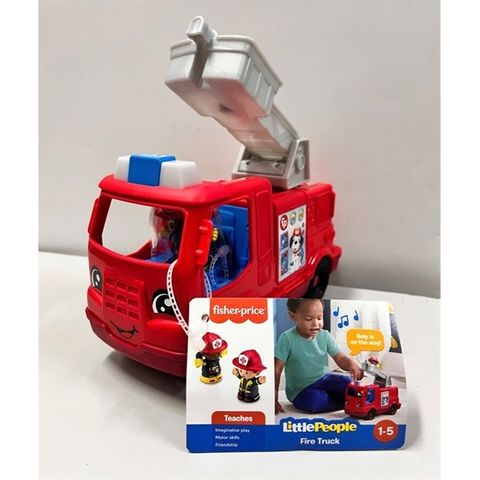  Xe cứu hỏa Fisher-Price Little People Fire Truck Musical Toddler Toy with Lights Sounds & 2 Figures 