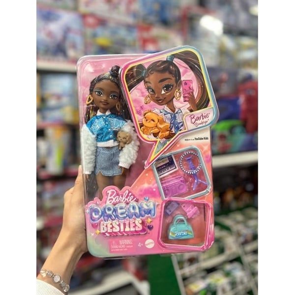 Búp bê Barbie Dream Besties Barbie “Brooklyn” Fashion Doll with 8 Video & Music Themed Accessories